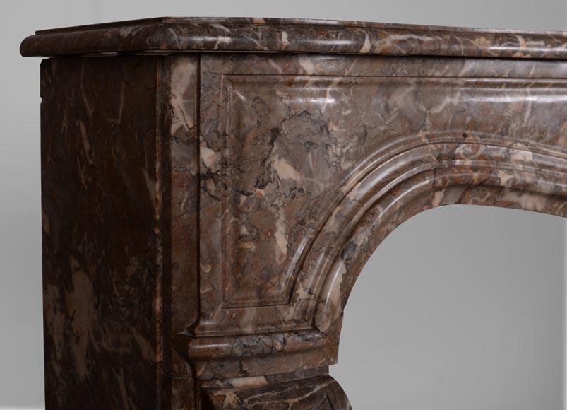 Louis XV period mantel Royl Red marble with a beautiful shell-5