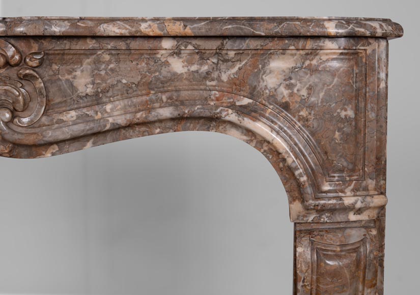 Louis XV period mantel Royl Red marble with a beautiful shell-8