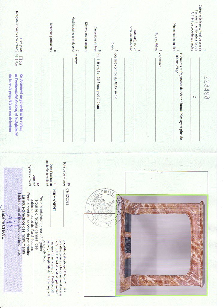 Export certificate