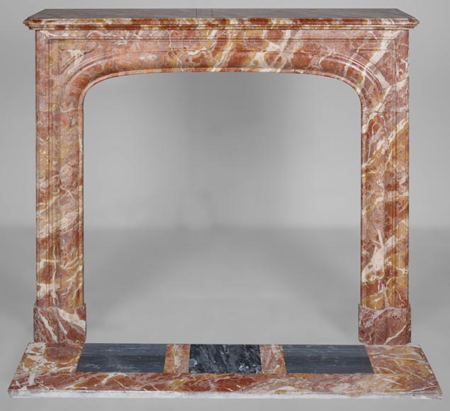 Louis XIV style fireplace in red marble-0