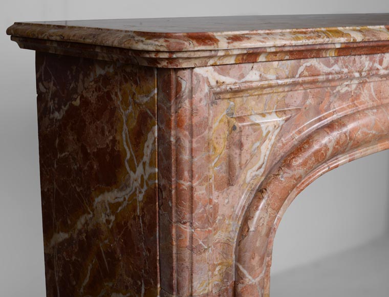 Louis XIV style fireplace in red marble-3