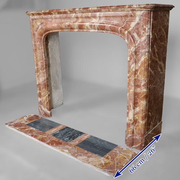 Louis XIV style fireplace in red marble-5