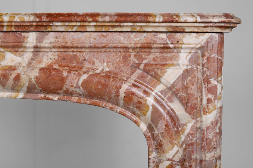Louis XIV style fireplace in red marble-6