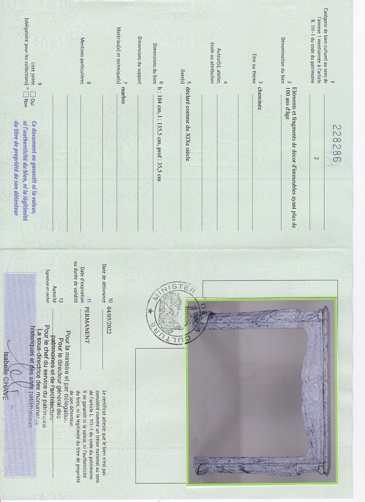 Export certificate