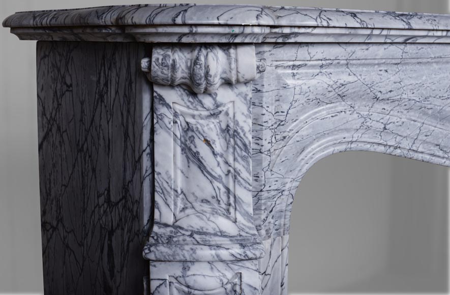 Pompadour mantel in Blue Fleuri marble -3