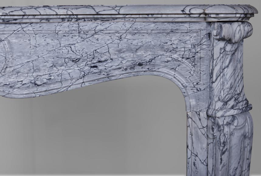 Pompadour mantel in Blue Fleuri marble -6