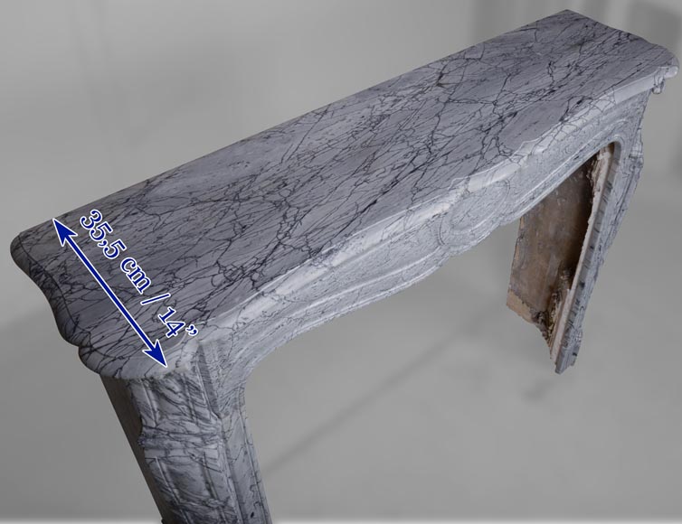 Pompadour mantel in Blue Fleuri marble -8