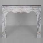 Louis XV style mantel in Arabescato marble