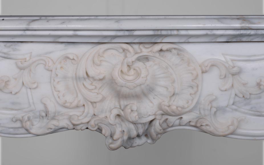 Louis XV style mantel in Arabescato marble-1