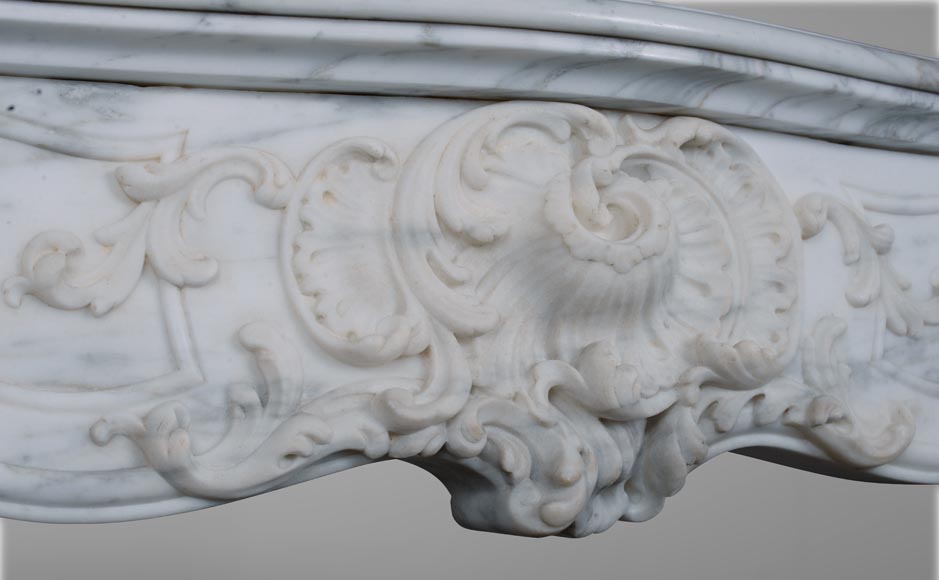 Louis XV style mantel in Arabescato marble-2