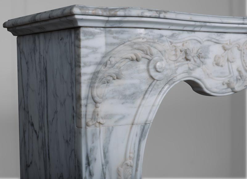 Louis XV style mantel in Arabescato marble-5