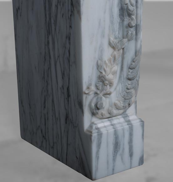 Louis XV style mantel in Arabescato marble-7