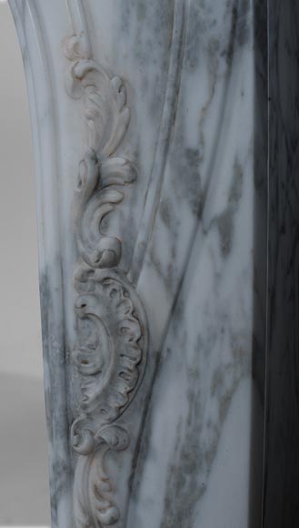 Louis XV style mantel in Arabescato marble-9