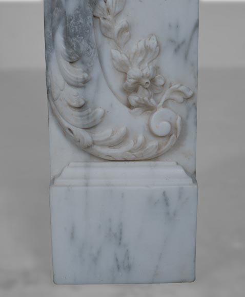 Louis XV style mantel in Arabescato marble-11