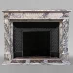 Louis XVI style mantel with flutes in Arabescato marble