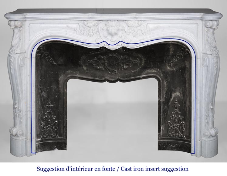 Louis XV style fireplace in Carrara marble-1