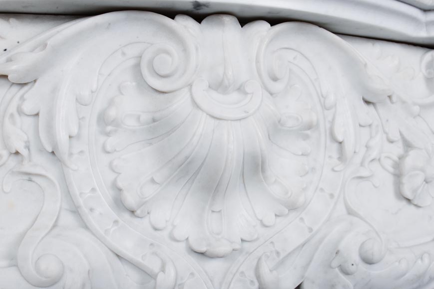 Louis XV style fireplace in Carrara marble-3