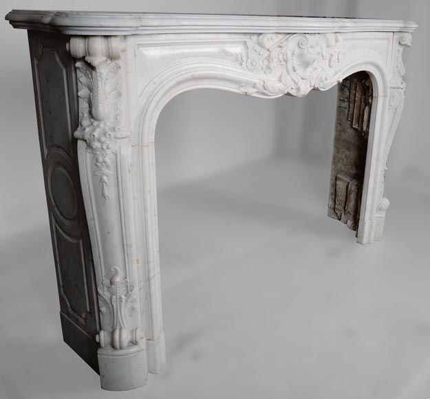 Louis XV style fireplace in Carrara marble-6