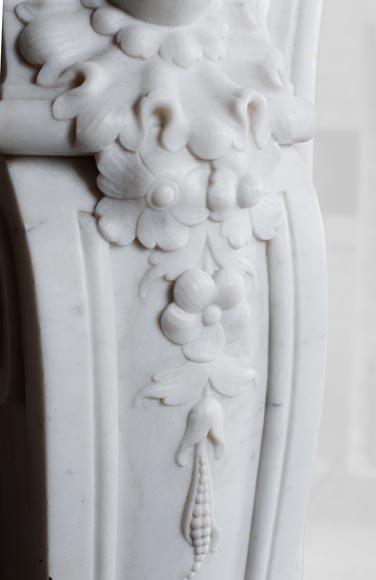 Louis XV style fireplace in Carrara marble-8