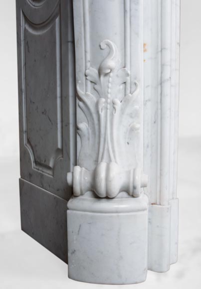 Louis XV style fireplace in Carrara marble-9