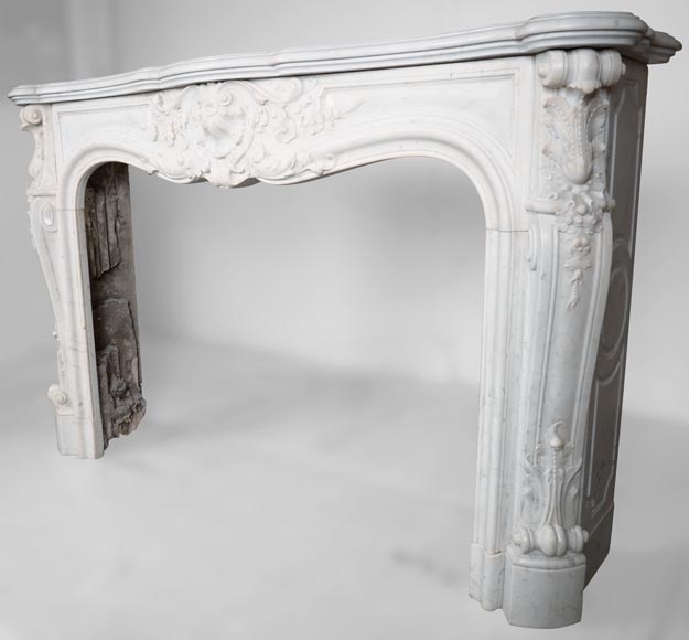Louis XV style fireplace in Carrara marble-11