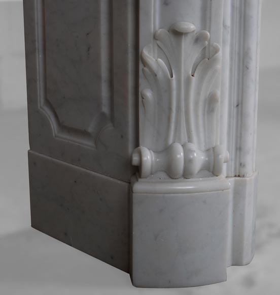 Louis XV style mantel in Carrara marble richly sculpted-8