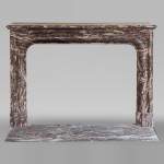 Louis XIV style fireplace, Bolection model in Red Royal marble