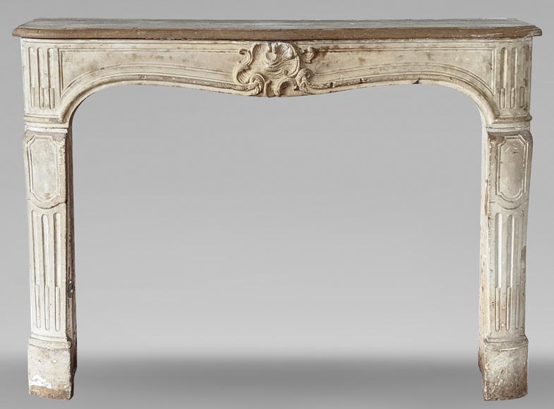 Large Louis XV period mantel in stone-0
