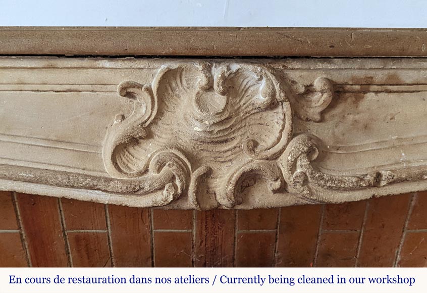 Large Louis XV period mantel in stone-1