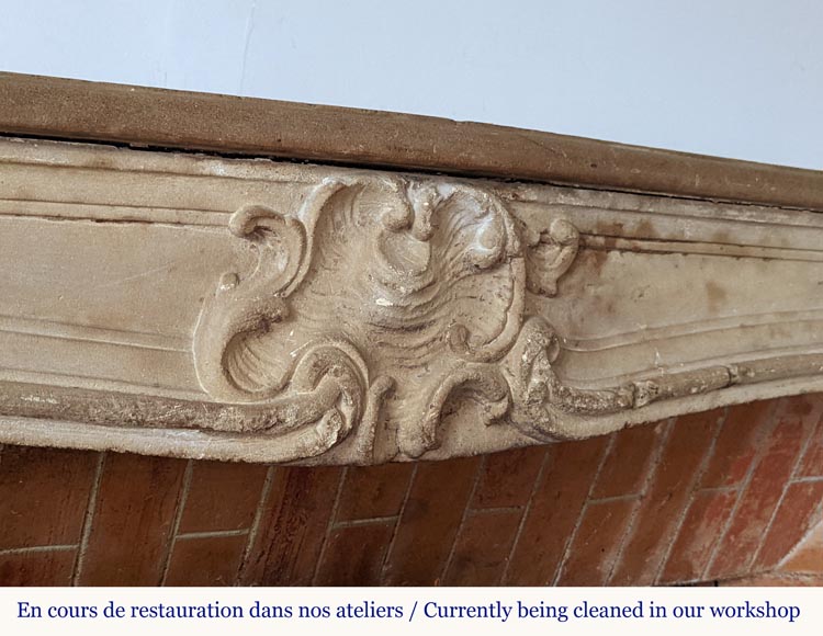 Large Louis XV period mantel in stone-2