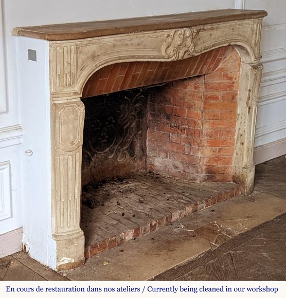 Large Louis XV period mantel in stone-3
