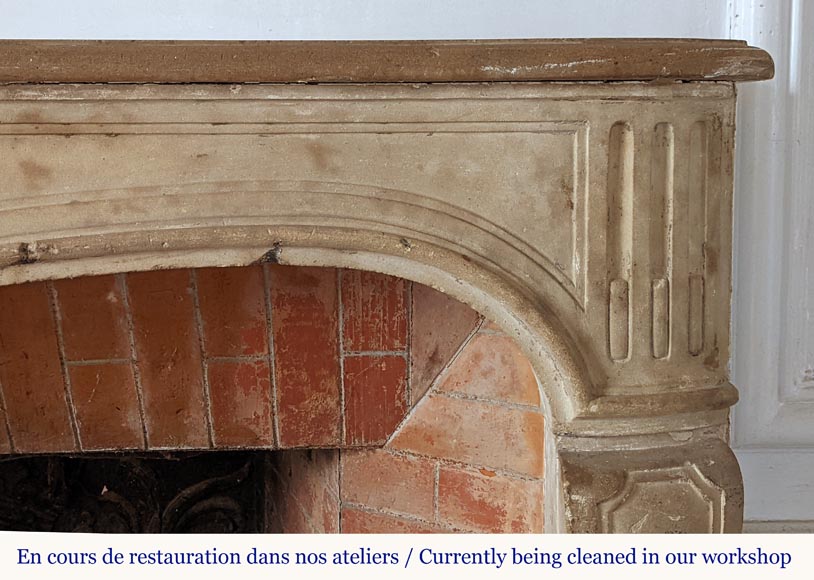Large Louis XV period mantel in stone-7