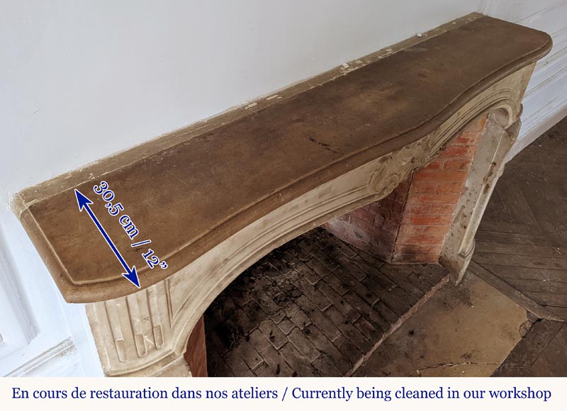 Large Louis XV period mantel in stone-9
