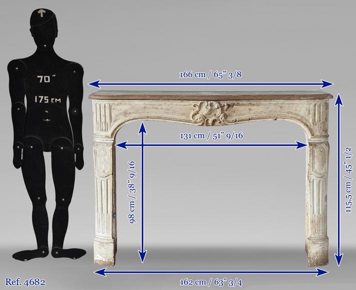Large Louis XV period mantel in stone-10