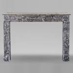 Large Louis XVI period mantel in Saint-Anne Grey marble