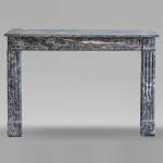 Large Louis XVI period mantel in Saint-Anne Grey marble with fluted feet