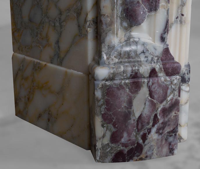 Louis XV style mantel in Violet Breccia marble-5