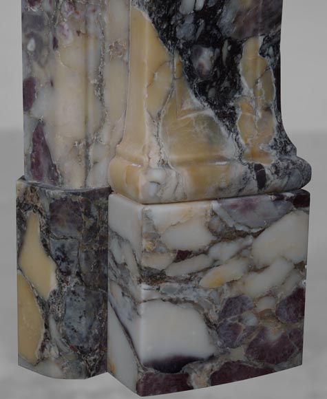 Louis XV style mantel in Violet Breccia marble-8