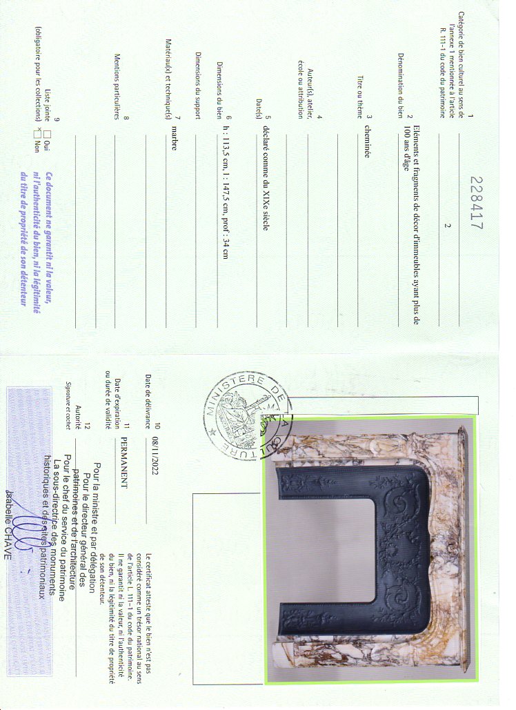 Export certificate