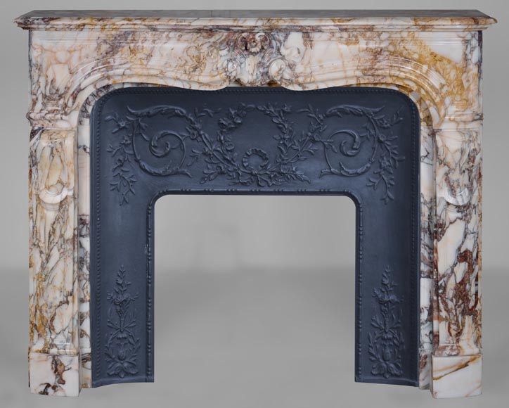 Louis XV mantel in Escalettes Alpha marble -0