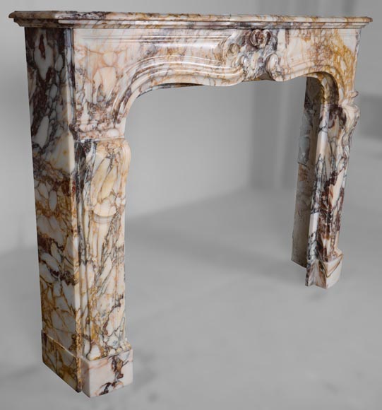 Louis XV mantel in Escalettes Alpha marble -3