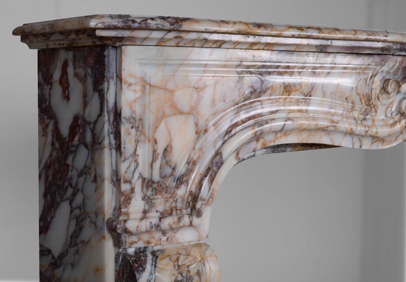 Louis XV mantel in Escalettes Alpha marble -4