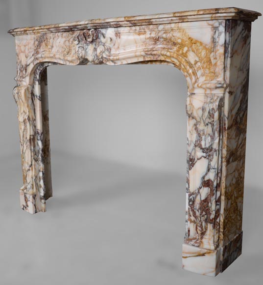 Louis XV mantel in Escalettes Alpha marble -6