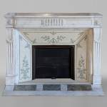 Louis XVI style mantel in half statuary marble with asparagus
