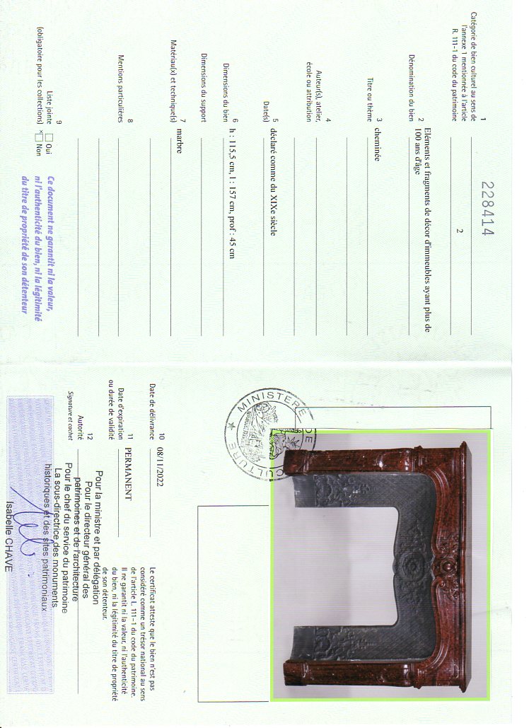 Export certificate