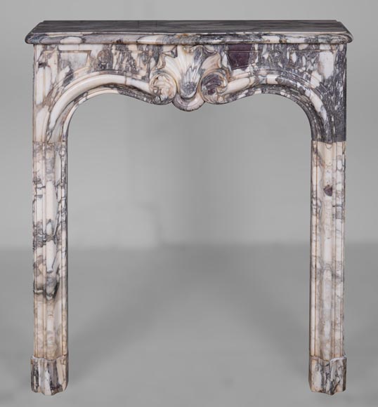 Small Louis XV period mantel in Violet Breccia marble-0