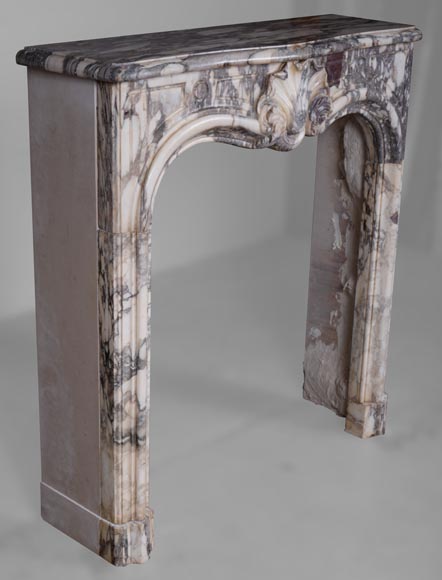 Small Louis XV period mantel in Violet Breccia marble-4