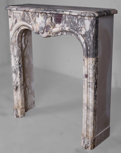 Small Louis XV period mantel in Violet Breccia marble-6
