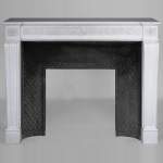 Louis XVI style Carrara marble mantel with a Greek frieze