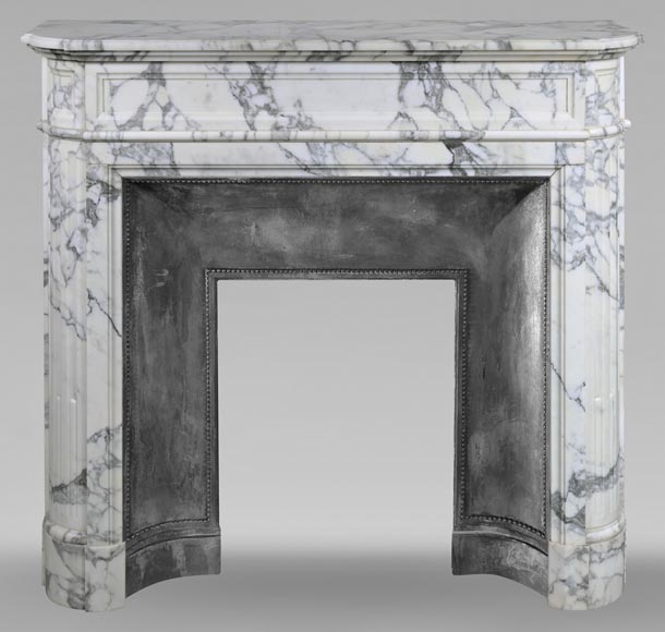 Louis XVI style mantel in Arabescato marble-0